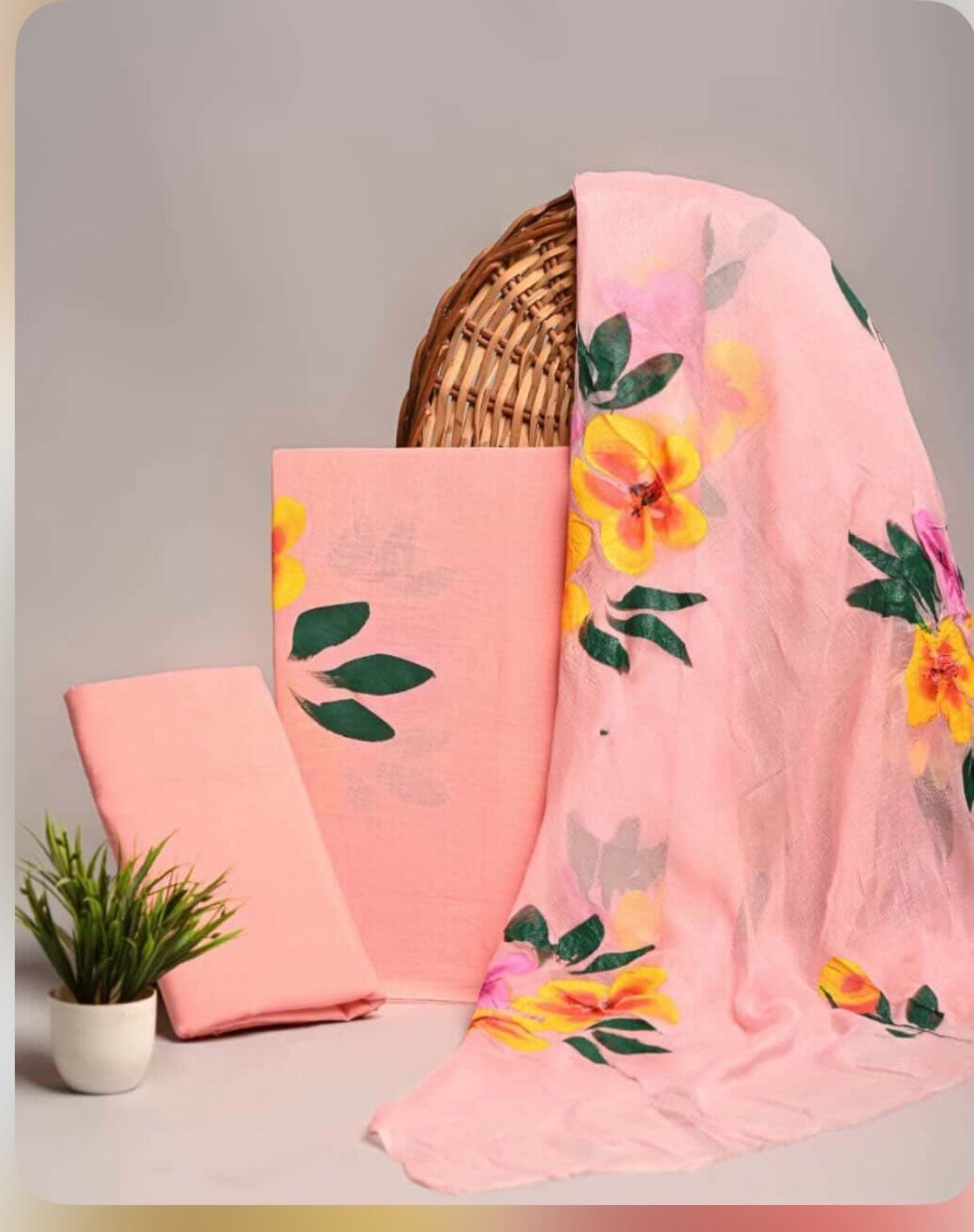 Blush Pink Hand Painted Salwar Set | Handcrafted Hand-painted Cotton Salwar Set | SIRUL