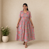 Grey Floral Maxi Dress | Feeding Friendly Cotton Maxi | SIRUL