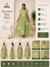 Pista Green Floral Maxi Dress | Feeding Friendly Cotton Maxi | SIRUL