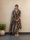 Noir Blossom black floral Jaipur cotton salwar set with lined top and pant – SIRUL
