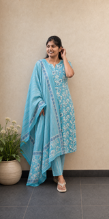 Sky blue Salwar Set | Handcrafted Jaipur Cotton Salwar Set | SIRUL