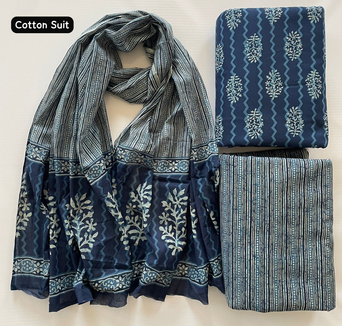 Persian blue Salwar Set | Handcrafted Jaipur Cotton Salwar Set | SIRUL
