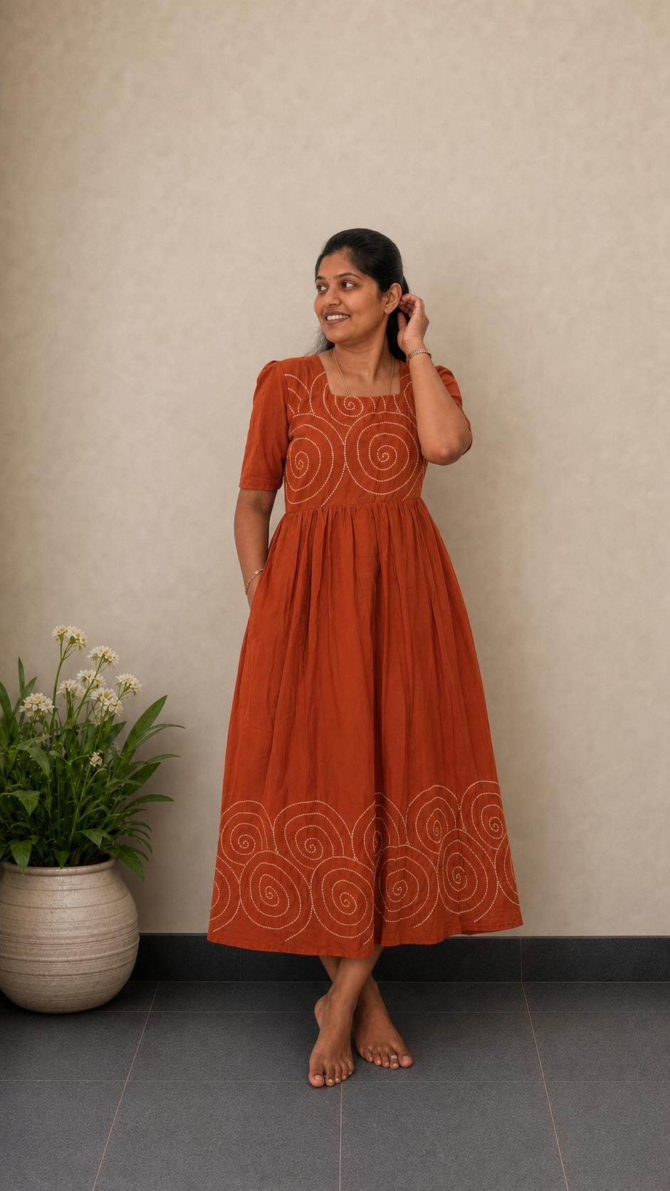 Kavya Valli Dress | Feeding Friendly Cotton Maxi | SIRUL