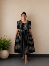 Black Zebra Maxi Dress | Feeding Friendly Cotton Maxi | SIRUL