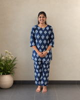 Indigo Motif Co-ord Set | Cotton Co-ord Set for Women | SIRUL