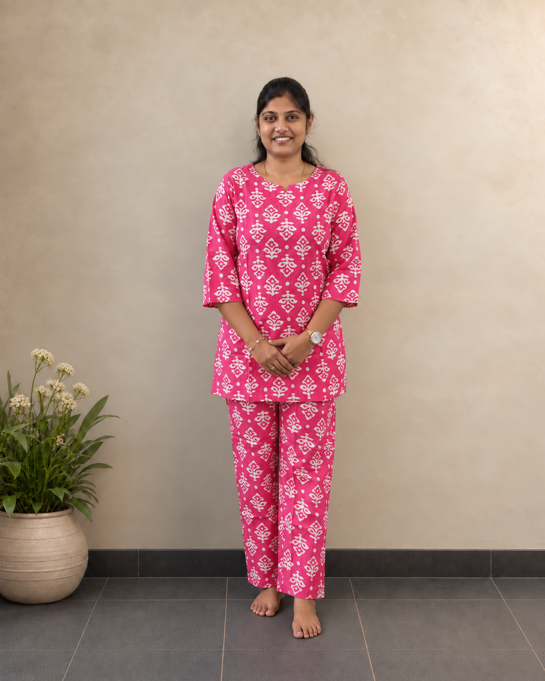 Pink Bloom Co-ord Set | Cotton Co-ord Set for Women | SIRUL