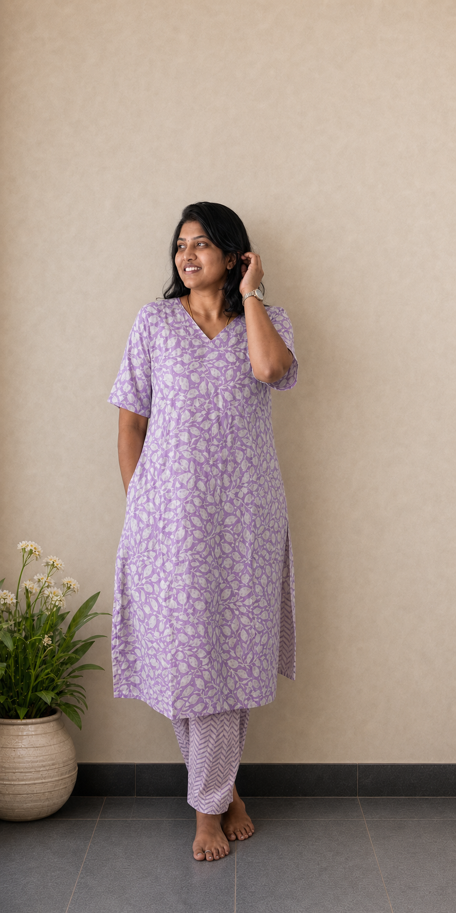 Lilac Leaf Co-ords | Cotton Co-ord Set for Women | SIRUL