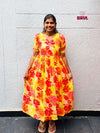 Lime floral Maxi Dress | Feeding Friendly Cotton Maxi | SIRUL
