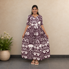 Burgundy Ikat cotton maxi dress for women by SIRUL - front view