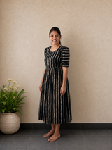 Black Zebra Maxi Dress | Feeding Friendly Cotton Maxi | SIRUL