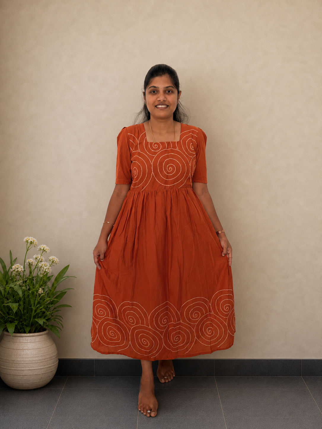 Kavya Valli Dress | Feeding Friendly Cotton Maxi | SIRUL