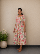 Floral Ivory Maxi Dress | Feeding Friendly Cotton Maxi | SIRUL