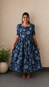 Navy floral Maxi Dress | Feeding Friendly Cotton Maxi | SIRUL