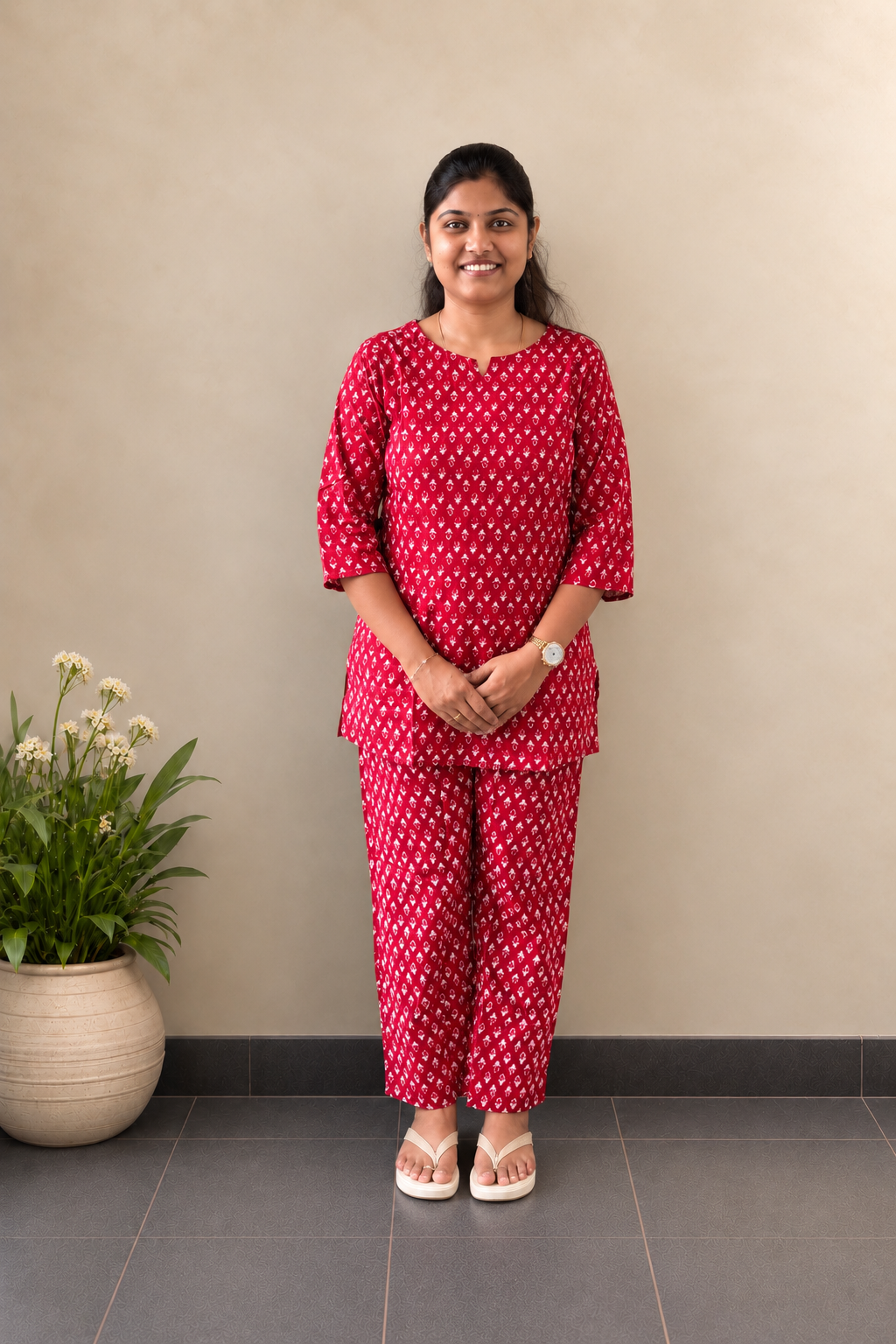 Ruby Motif Co-ord Set | Cotton Co-ord Set for Women | SIRUL
